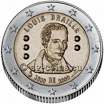 2009 – BEL – 200th anniversary of the birth of Louis Braille (1809—1852) 800×800