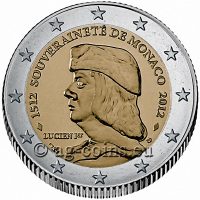 2012 - MON - 500th anniversary of the foundation of Monaco's Sovereignty, by founder Lucien 1er Grimald 800x800