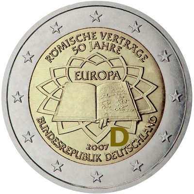 Photography of commemorative Euro coins